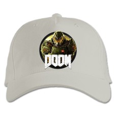 Baseball cap with Print Doom - white