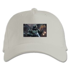Baseball cap with Print Doom Game Character - white
