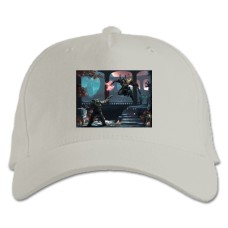 Baseball cap with Print Doom Battle - white