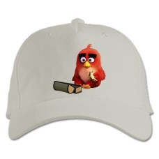 Baseball cap with Print Angry Birds Red Bird With Sandwich - white