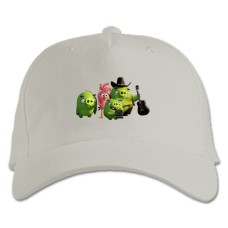 Baseball cap with Print Angry Birds Funny Green Pigs - white
