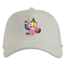 Бейсболка с принтом Попугай Кеша С Апельсином - белая