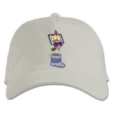 Бейсболка с принтом Попугай Кеша В ТелевИзоре - белая