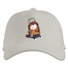 Бейсболка с принтом Попугай Кеша Кот В Наушниках - белая