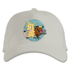 Baseball cap with Print Angry Beavers Funny Heroes - white