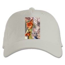 Baseball cap with Print Zootopia Judy Hopps And Nick Wilde - white