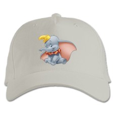 Baseball cap with Print Dambo Elephant Hero - white