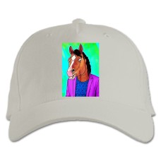 Baseball cap with Print Bojack Horseman Art - white