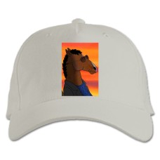 Baseball cap with Print Bojack Horseman Sunset - white