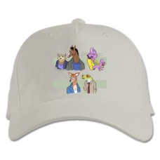 Baseball cap with Print Bojack Horseman Main Heroes - white