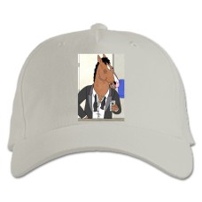Baseball cap with Print Bojack Horseman Cute Man - white