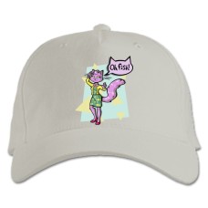 Baseball cap with Print Bojack Horseman Princess Carolyn Oh Fish - white
