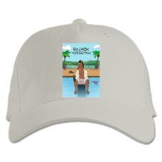 Baseball cap with Print Bojack Horseman Swimming Pool - white