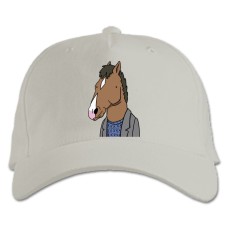 Baseball cap with Print Bojack Horseman Minimalism - white