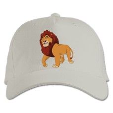 Baseball cap with Print The Lion King Cute Smiling Lion - white