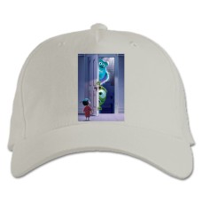 Бейсболка с принтом Корпорация Монстров Дверь - белая