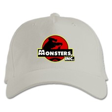 Бейсболка с принтом Корпорация Монстров Логотип - белая