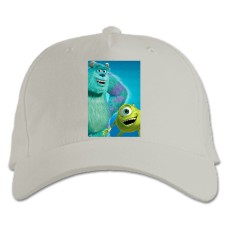 Бейсболка с принтом Корпорация Монстров Майк Вазовский И Джеймс - белая