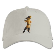 Baseball cap with Print Puss In Boots Cute Cat - white