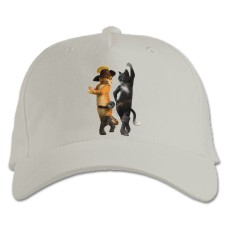 Baseball cap with Print Puss In Boots Dance - white