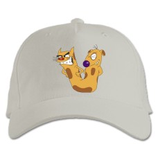 Baseball cap with Print Catdog Angry - white