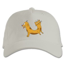 Baseball cap with Print Catdog Funny - white