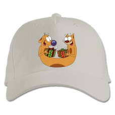 Baseball cap with Print Catdog Presents - white