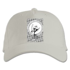 Baseball cap with Print The Nightmare Before Christmas Jack Skellington - white