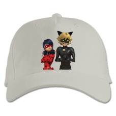 Бейсболка с принтом Леди Баг И Супер-Кот - белая