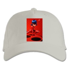 Бейсболка с принтом Леди Баг И Супер-Кот Леди Баг Девушка - белая