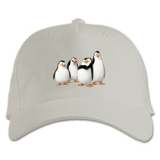 Бейсболка с принтом Мадагаскар Пингвины - белая