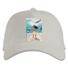 Бейсболка с принтом Моана Красивое Море - белая
