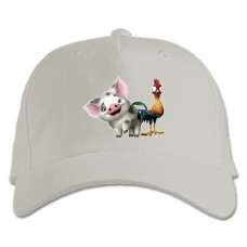 Бейсболка с принтом Моана Животные - белая