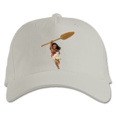 Бейсболка с принтом Моана Девушка - белая