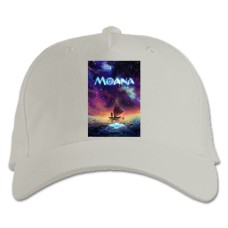 Бейсболка с принтом Моана Красивое Море Логотип - белая