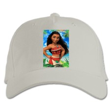 Бейсболка с принтом Моана Красивая Девушка - белая