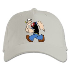 Бейсболка с принтом Моряк Папай Забавный - белая