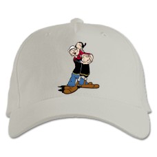 Бейсболка с принтом Моряк Папай Любовь - белая