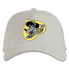 Baseball cap with Print Well Wait Wolf Heart - white