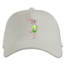 Baseball cap with Print Well Wait Hare - white