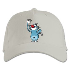 Бейсболка с принтом Огги И Тараканы Кот - белая