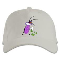 Бейсболка с принтом Огги И Тараканы Деньги - белая