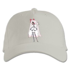 Кепка з принтом Готель Хазбін Дівчина - біла