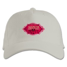 Кепка з принтом Готель Хазбін Логотип - біла