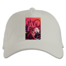 Кепка з принтом Готель Хазбін Герої - біла