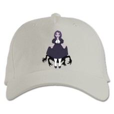Кепка з принтом Готель Хазбін Дівчина Монстр - біла