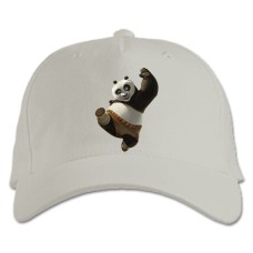 Бейсболка с принтом Кунг Фу Панда Прикольный По - белая