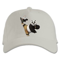 Бейсболка с принтом Кунг Фу Панда И Ребенок - белая
