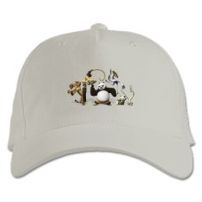 Бейсболка с принтом Кунг Фу Панда Вся Команда - белая