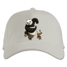 Бейсболка с принтом Кунг Фу Панда И Учитель - белая